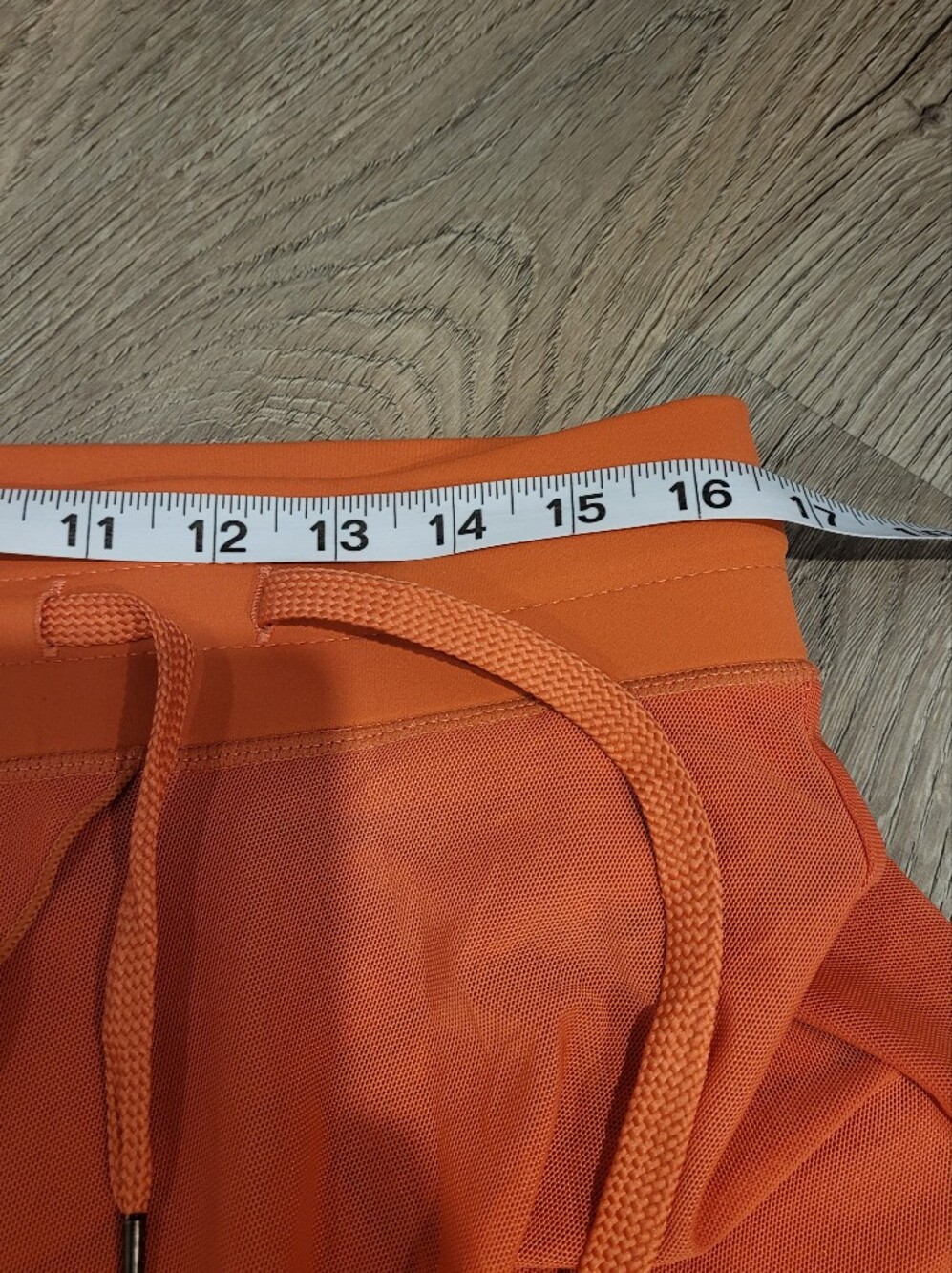 HALARA High Waisted Drawstring Mesh 2-in-1 Flowy Pocket Midi Skort Orange L - Picture 9 of 10
